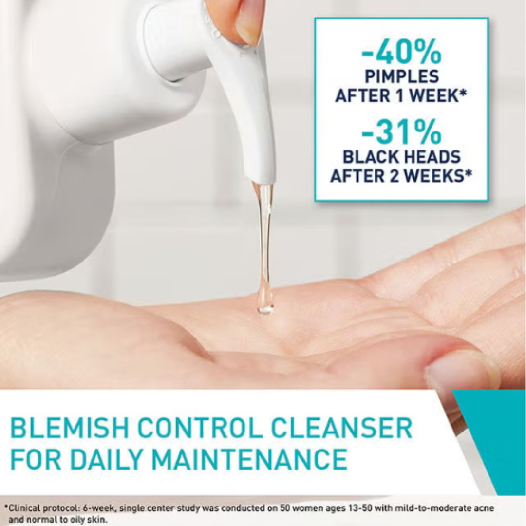 CeraVe Blemish Control Cleanser ينظف, fights acne, ويحافظ على البشرة