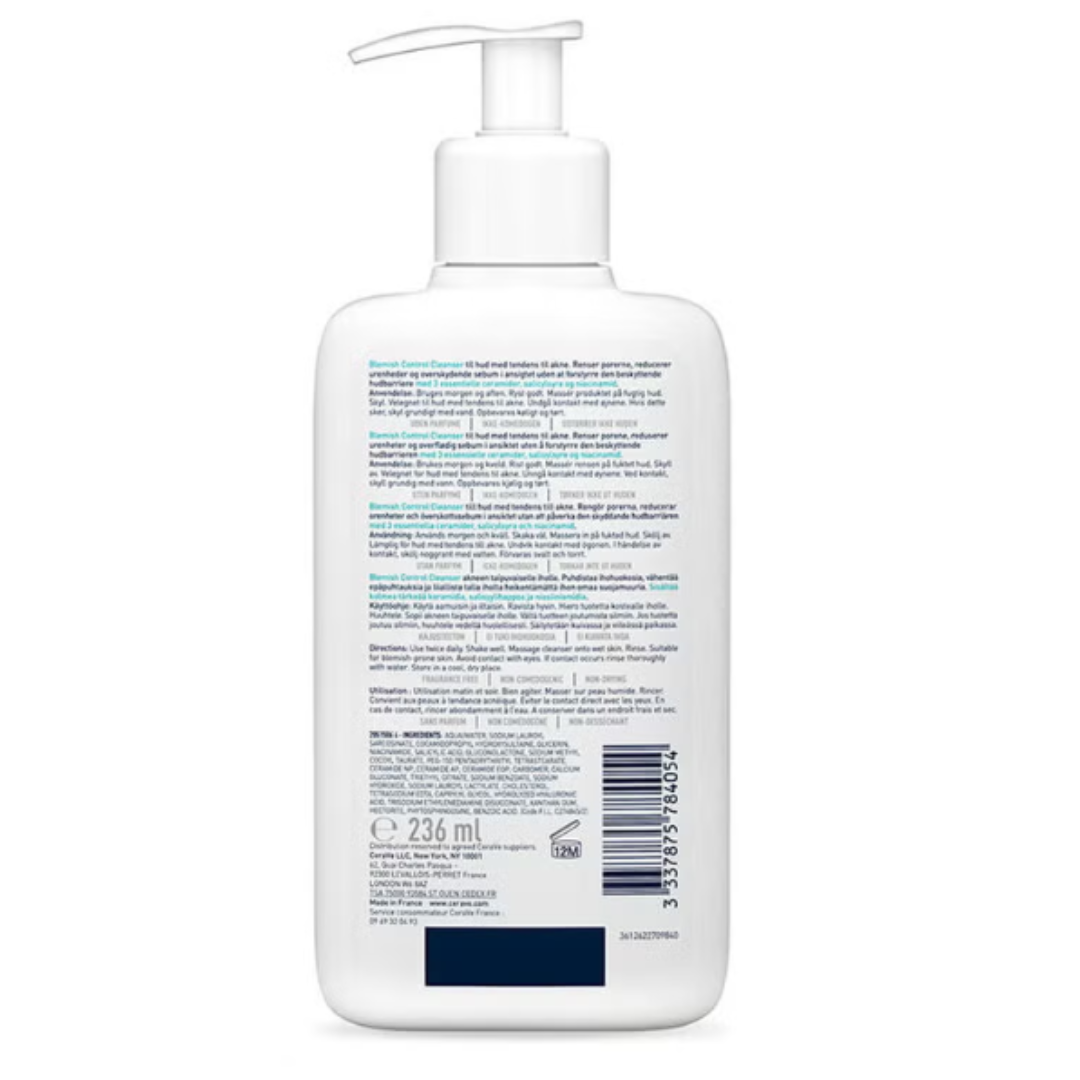 CeraVe Blemish Control Cleanser ينظف, fights acne, ويحافظ على البشرة